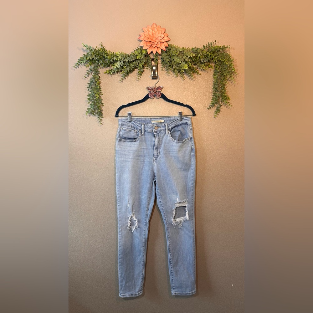 Levi's Light Blue Ripped Skinny Jeans